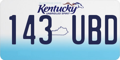 KY license plate 143UBD