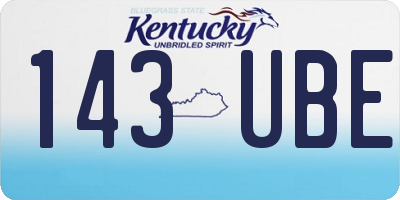 KY license plate 143UBE