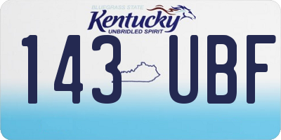 KY license plate 143UBF