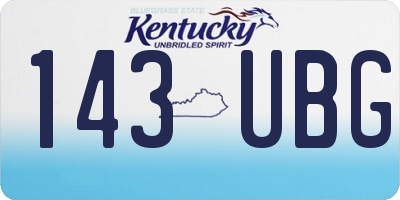 KY license plate 143UBG