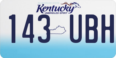 KY license plate 143UBH
