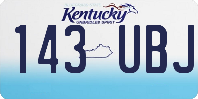 KY license plate 143UBJ