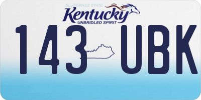 KY license plate 143UBK