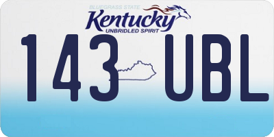 KY license plate 143UBL