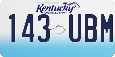 KY license plate 143UBM