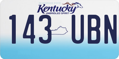 KY license plate 143UBN
