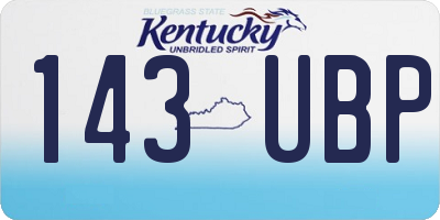 KY license plate 143UBP