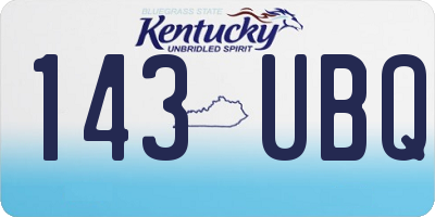 KY license plate 143UBQ