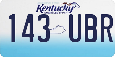 KY license plate 143UBR