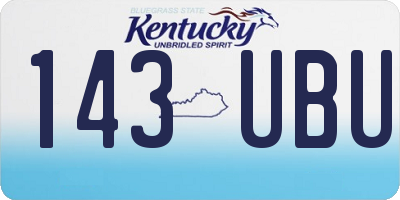 KY license plate 143UBU