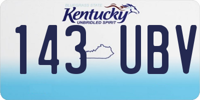 KY license plate 143UBV