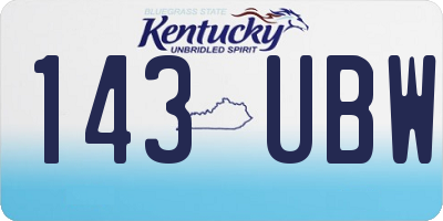 KY license plate 143UBW