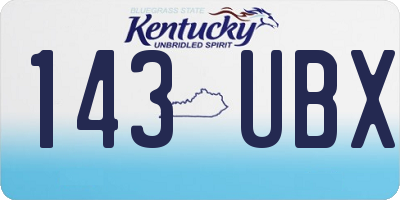 KY license plate 143UBX