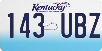 KY license plate 143UBZ
