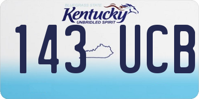 KY license plate 143UCB