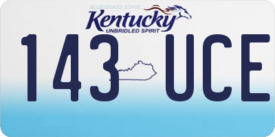 KY license plate 143UCE