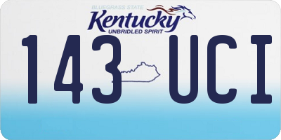KY license plate 143UCI