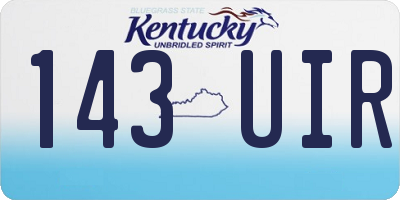 KY license plate 143UIR