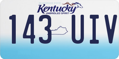 KY license plate 143UIV