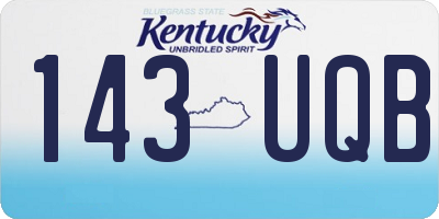KY license plate 143UQB