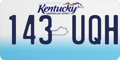KY license plate 143UQH