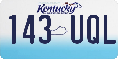 KY license plate 143UQL