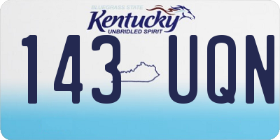 KY license plate 143UQN