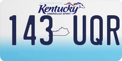 KY license plate 143UQR