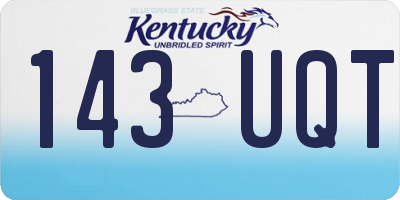 KY license plate 143UQT