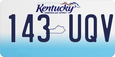 KY license plate 143UQV
