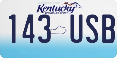 KY license plate 143USB