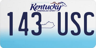 KY license plate 143USC