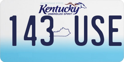 KY license plate 143USE