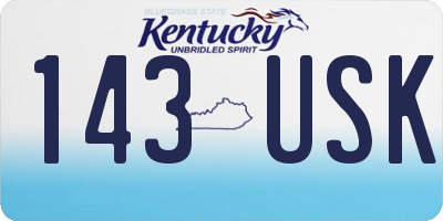KY license plate 143USK