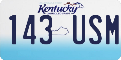 KY license plate 143USM