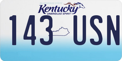 KY license plate 143USN
