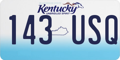 KY license plate 143USQ