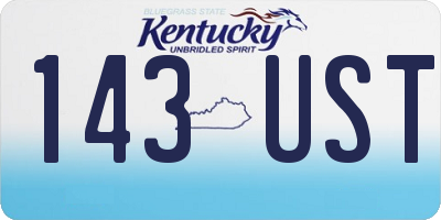 KY license plate 143UST