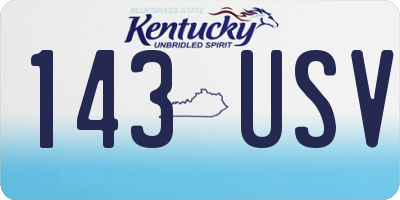 KY license plate 143USV