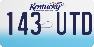 KY license plate 143UTD