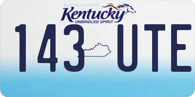 KY license plate 143UTE
