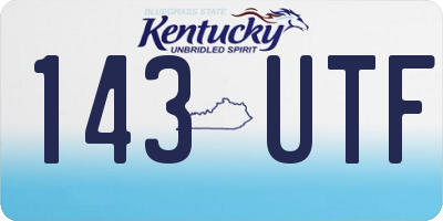KY license plate 143UTF