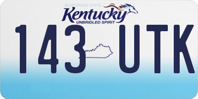 KY license plate 143UTK
