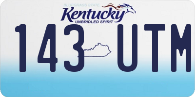 KY license plate 143UTM
