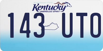 KY license plate 143UTO