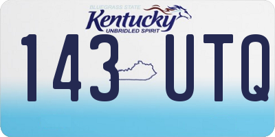 KY license plate 143UTQ