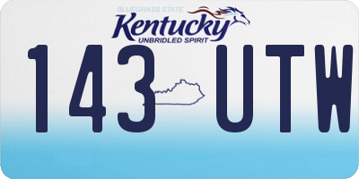 KY license plate 143UTW