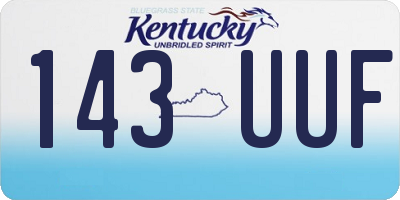 KY license plate 143UUF