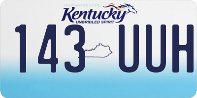 KY license plate 143UUH