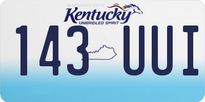 KY license plate 143UUI